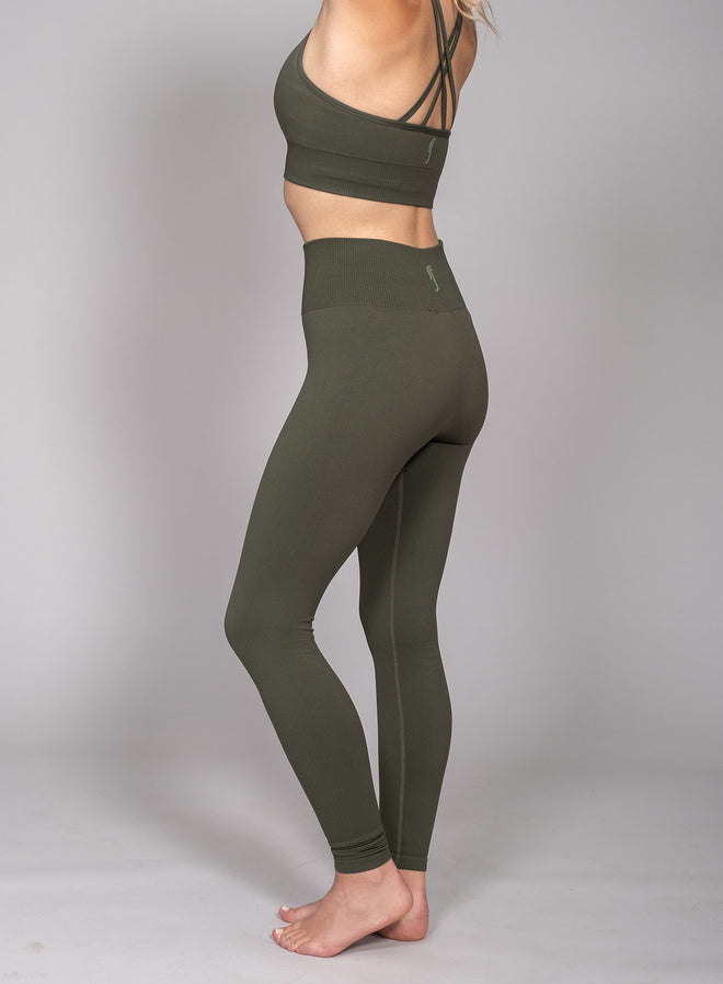 Kristin High Waist Seamless Tights Deep green